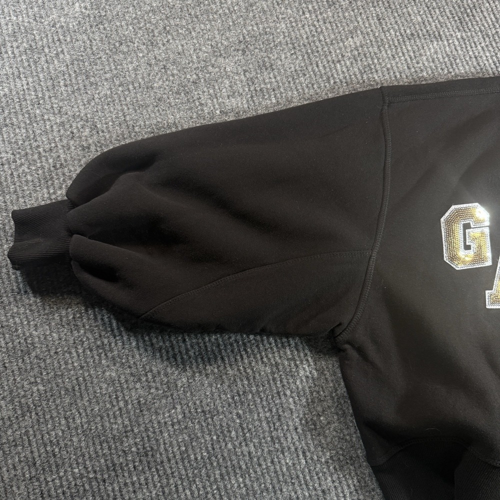 Judith March Gameday Sweatshirt Womens Medium Black Gold Sequin Sports Fan - Picture 8 of 10
